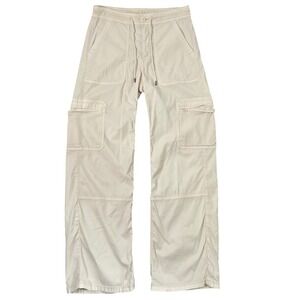 American Eagle Baggy Wide Leg Cargo Pant White Women 2 Y2K Streetwear Clean Girl